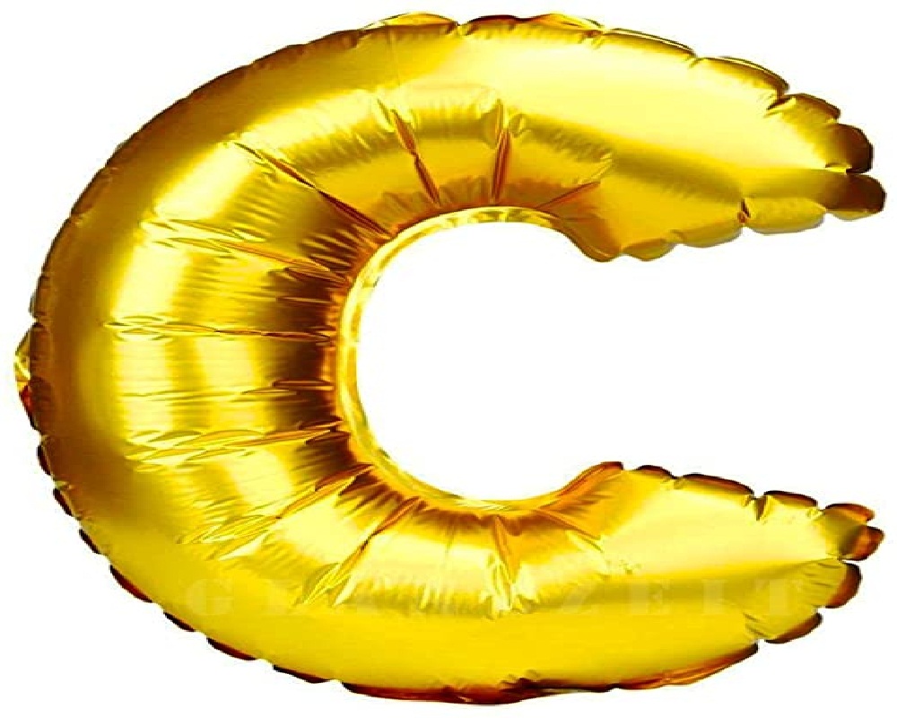 16 Inch Golden Alphabet Balloon Foil (C)
