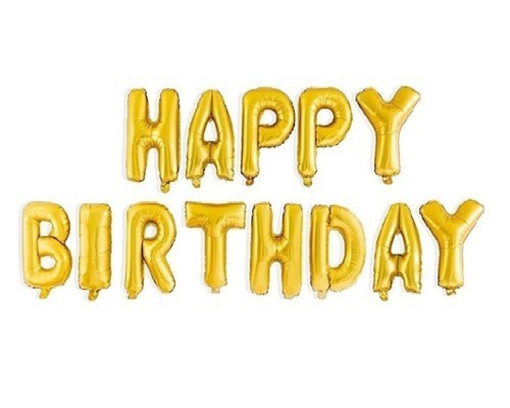 Happy Birthday Foil Balloon (Golden)
