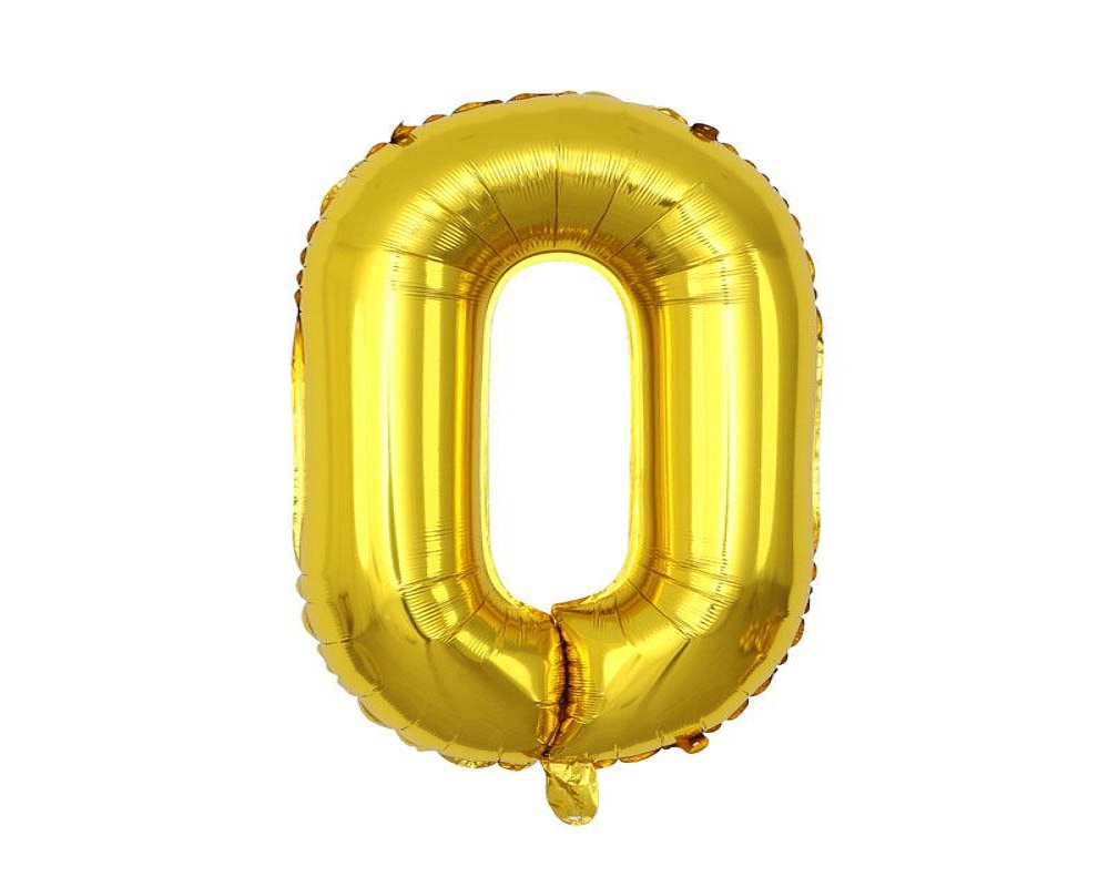 '0' Golden Numeric Foil Balloon(32 Inch)